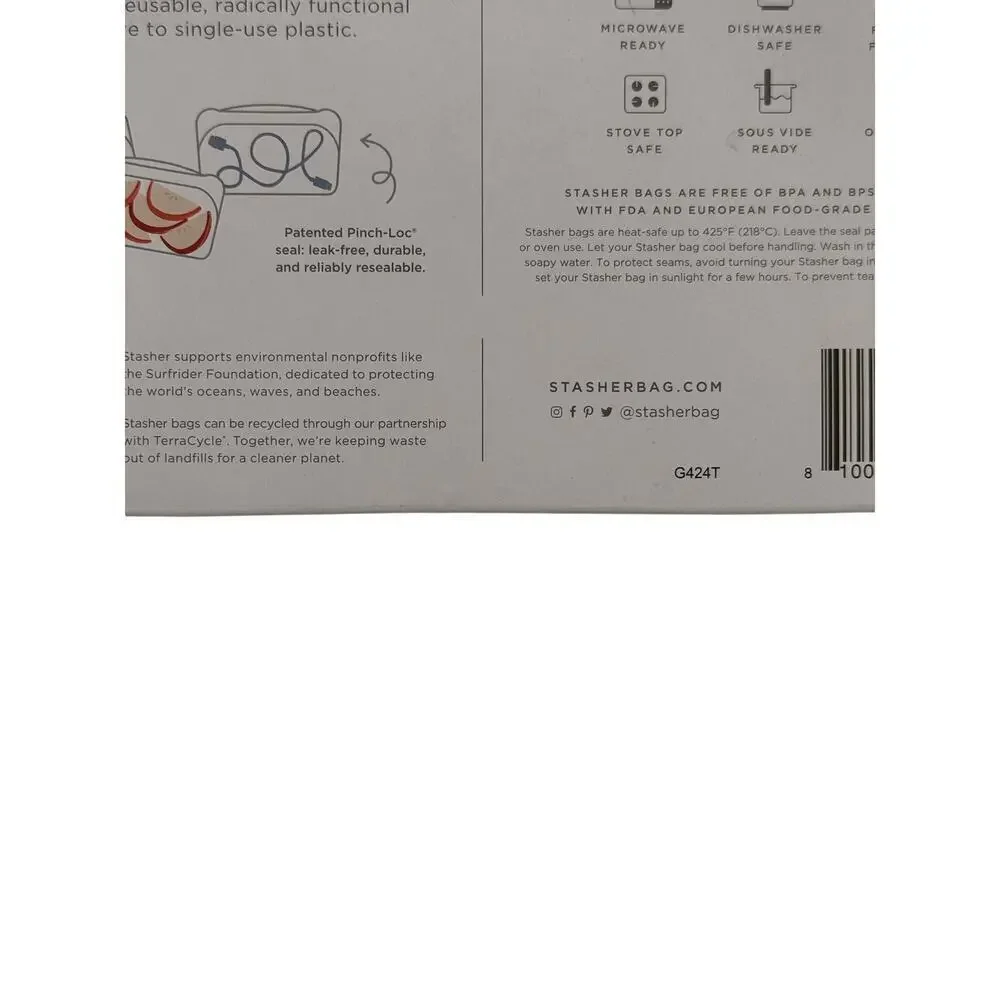 Stasher, Reusable Silicone Snack Bag, Deep Ocean